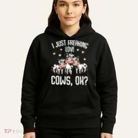 I just freaking love Cows Farmers Cow Lover Hoodie thumb 5