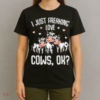 I just freaking love Cows Farmers Cow Lover T-Shirt thumb 4