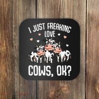 I just freaking love Cows Farmers Cow Lover Coaster thumb 0