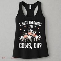 I just freaking love Cows Farmers Cow Lover Women's Tank Top thumb 3