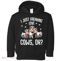 I just freaking love Cows Farmers Cow Lover Toddler Hoodie thumb 0
