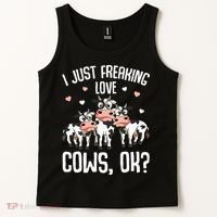 I just freaking love Cows Farmers Cow Lover Tank Top thumb 2