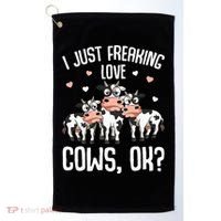 I just freaking love Cows Farmers Cow Lover Golf Towel thumb 0