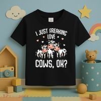 I just freaking love Cows Farmers Cow Lover Toddler T-Shirt thumb 3