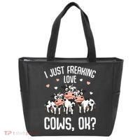 I just freaking love Cows Farmers Cow Lover Tote Bag thumb 0