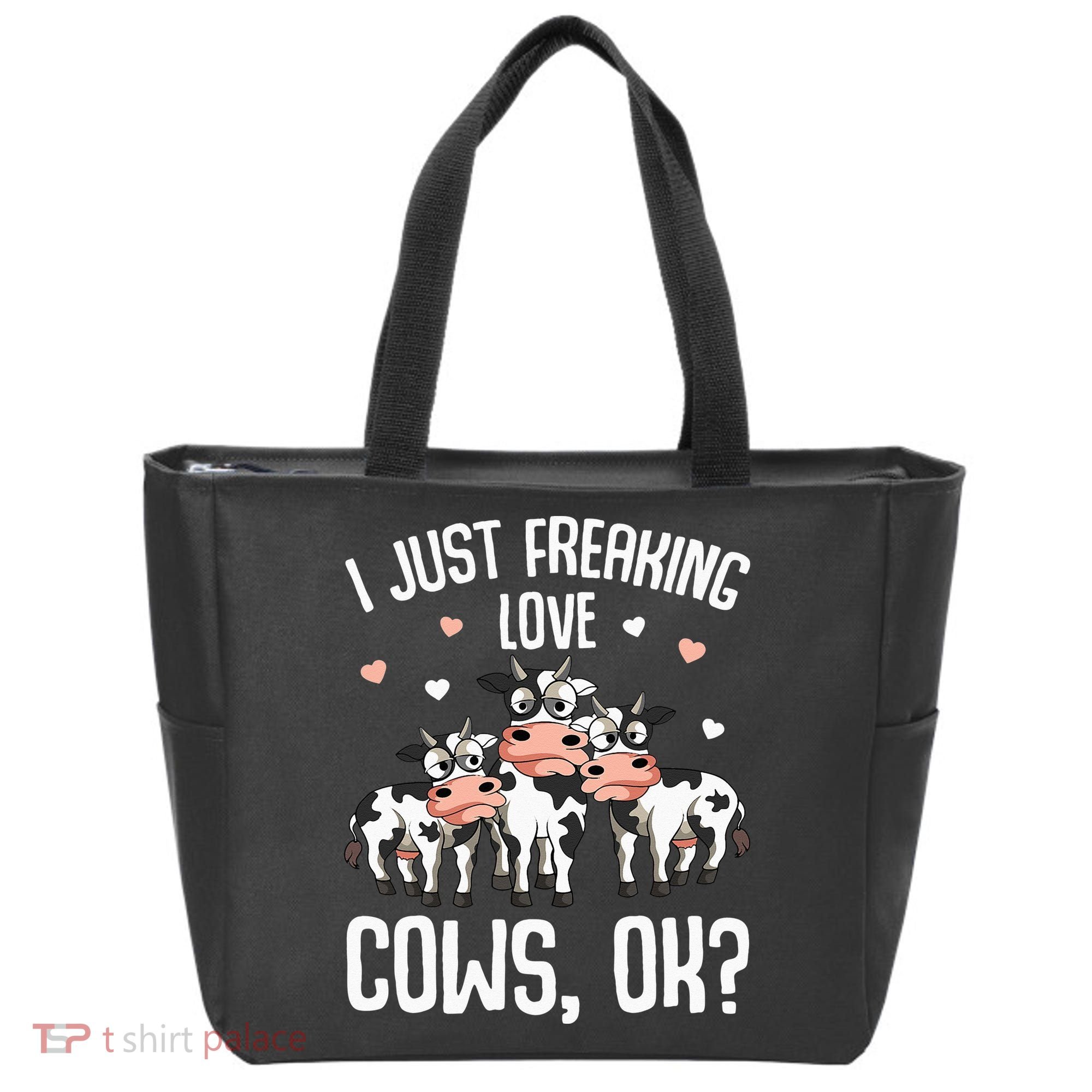 I just freaking love Cows Farmers Cow Lover Tote Bag