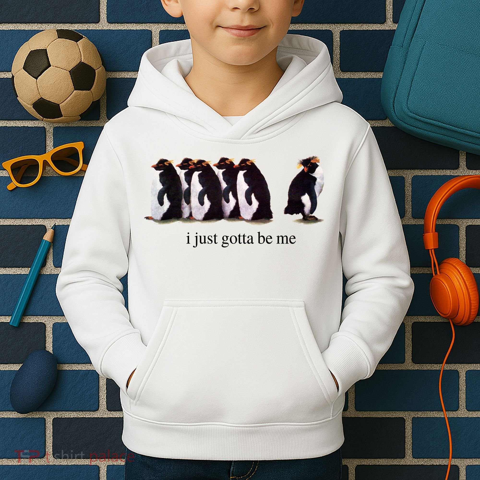 I Just Gotta Be Me Penguin Kids Hoodie