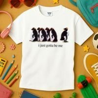 I Just Gotta Be Me Penguin Kids T-Shirt thumb 3