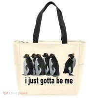 I Just Gotta Be Me Penguin Funny Gift Tote Bag thumb 0
