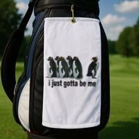 I Just Gotta Be Me Penguin Funny Gift Golf Towel thumb 2
