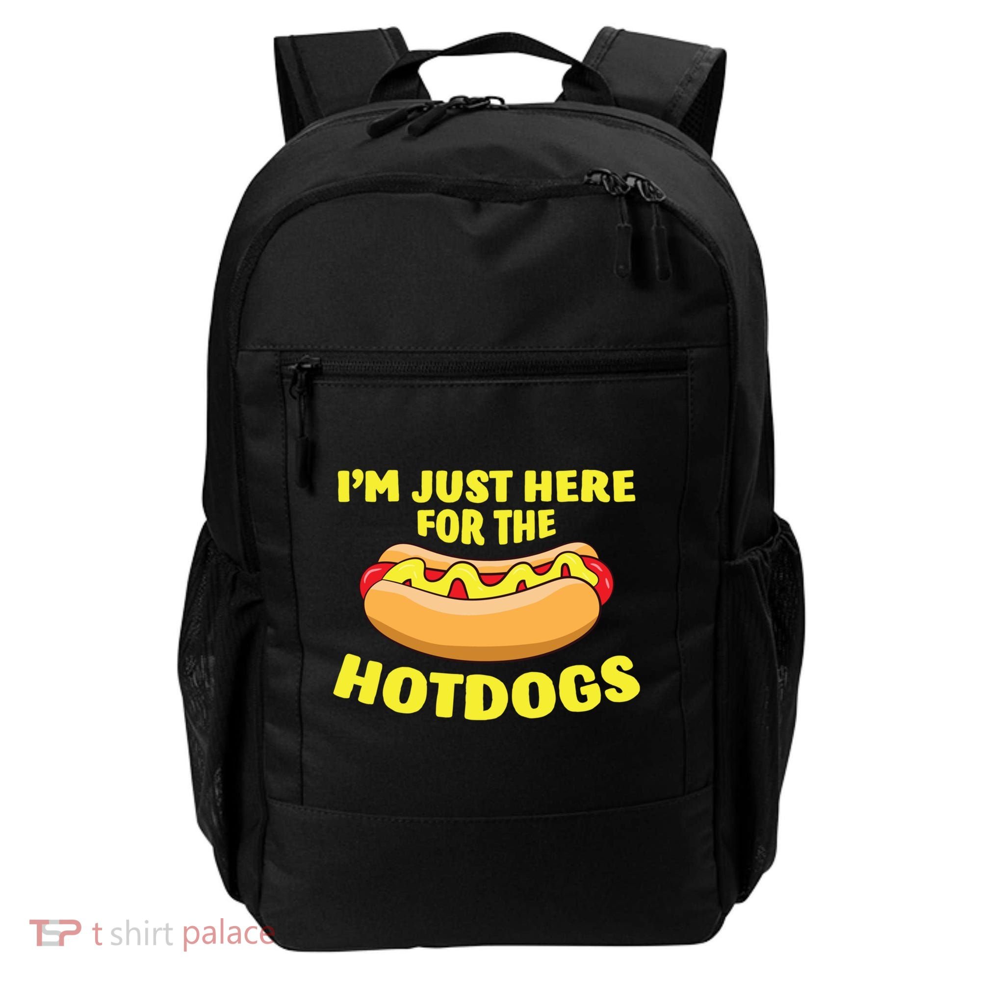 I'm Just Here For The Hotdogs Funny Hot Dog Gift Backpack