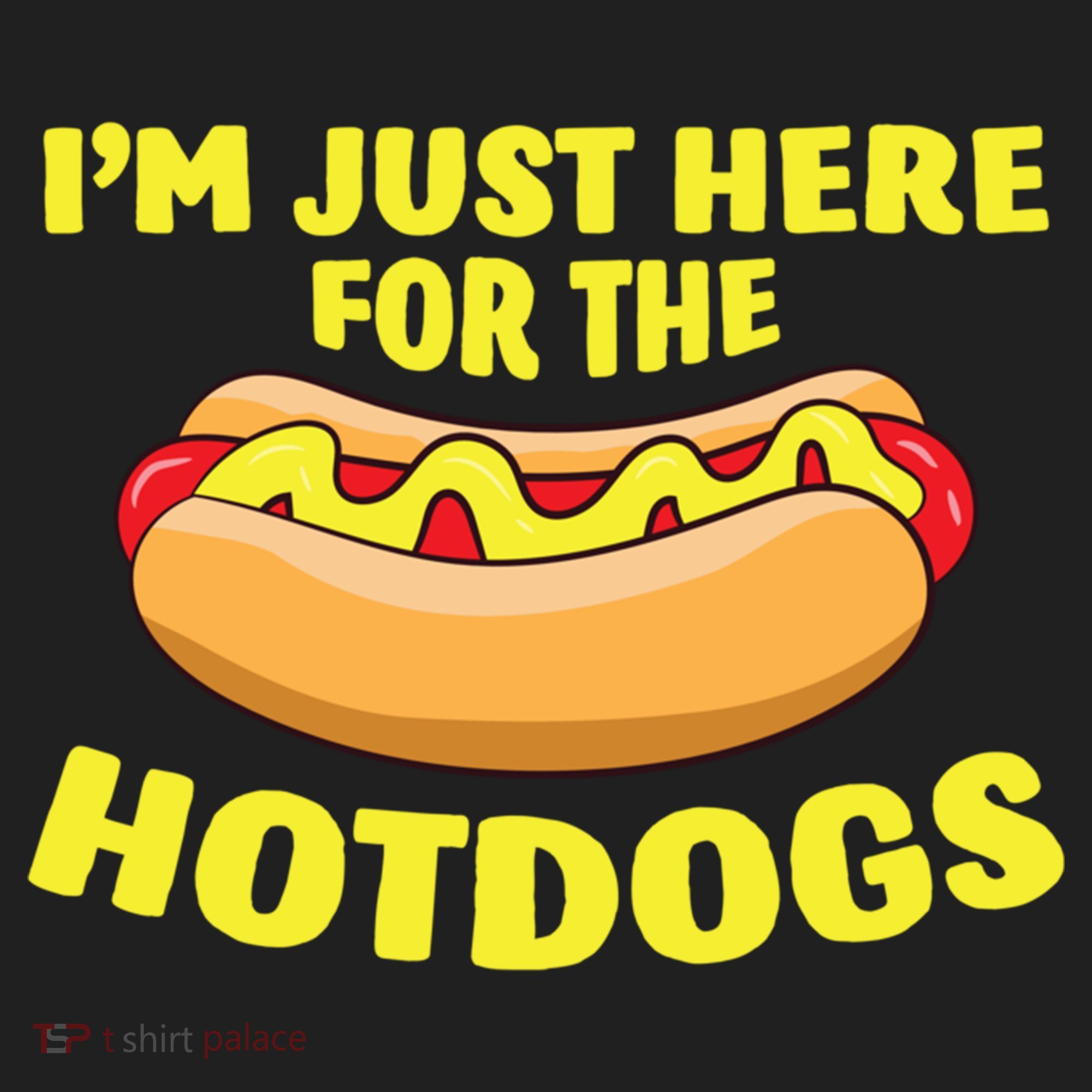 I'm Just Here For The Hotdogs Funny Hot Dog Gift Golf Towel