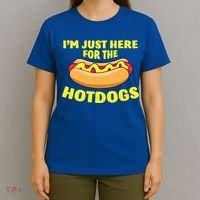 I'm Just Here For The Hotdogs Funny Hot Dog Gift T-Shirt thumb 4