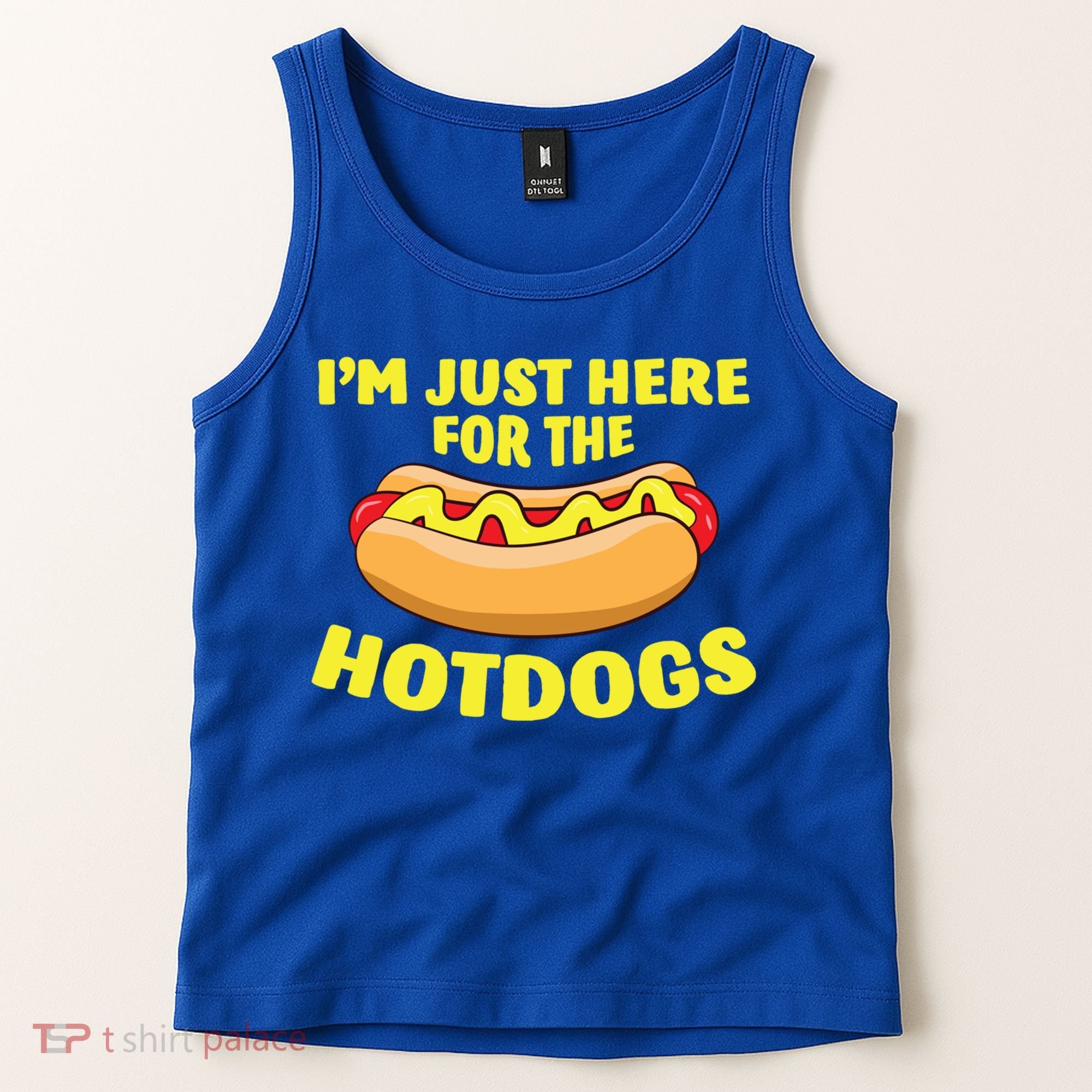 I'm Just Here For The Hotdogs Funny Hot Dog Gift Tank Top