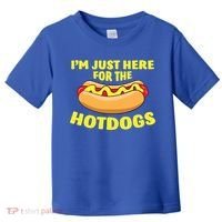 I'm Just Here For The Hotdogs Funny Hot Dog Gift Toddler T-Shirt thumb 0