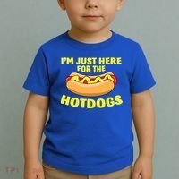 I'm Just Here For The Hotdogs Funny Hot Dog Gift Toddler T-Shirt thumb 2