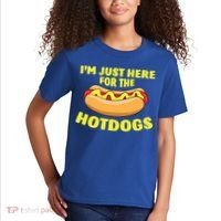 I'm Just Here For The Hotdogs Funny Hot Dog Gift Kids T-Shirt thumb 2