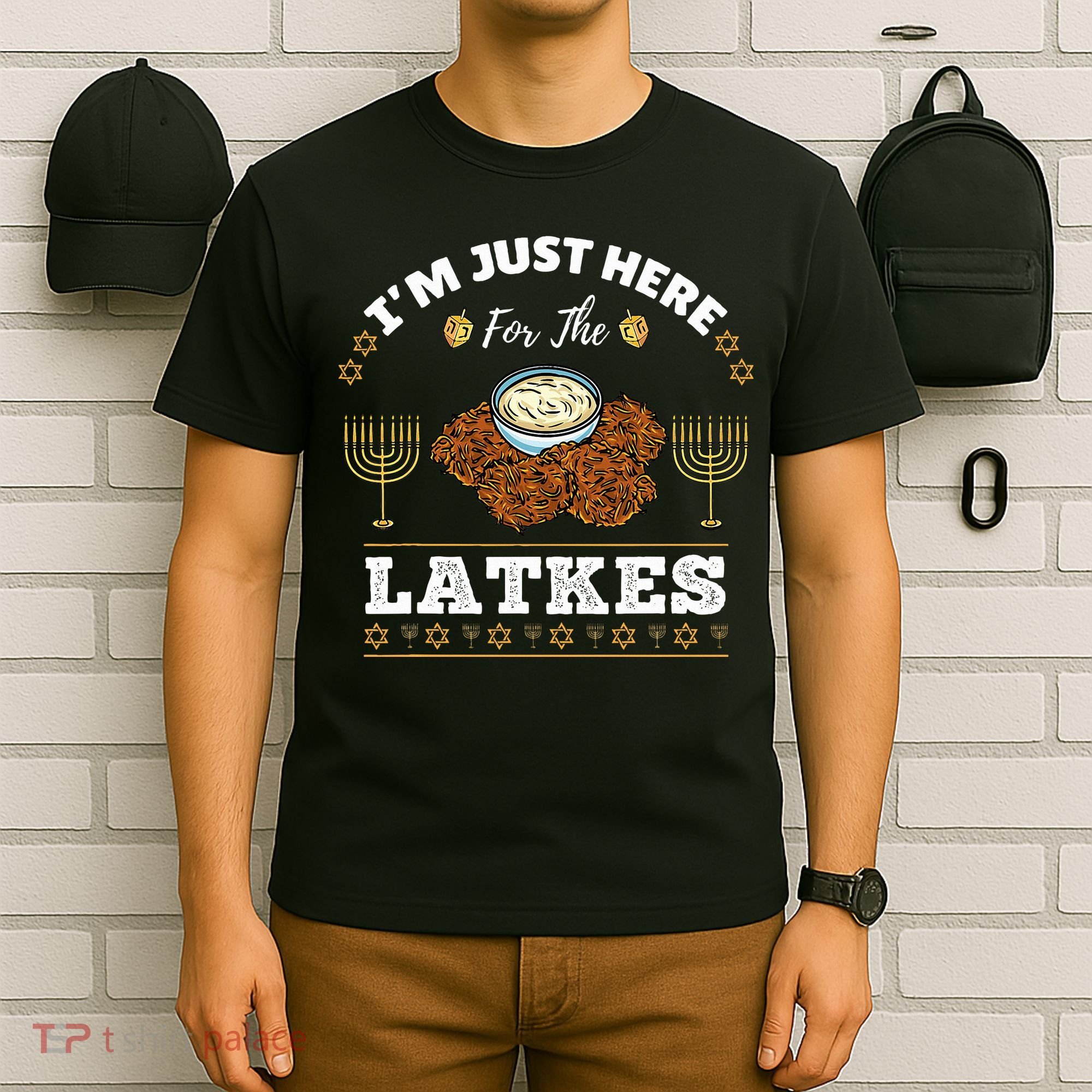 Im Just Here For The Latkes Chanukah Hanukkah  T-Shirt