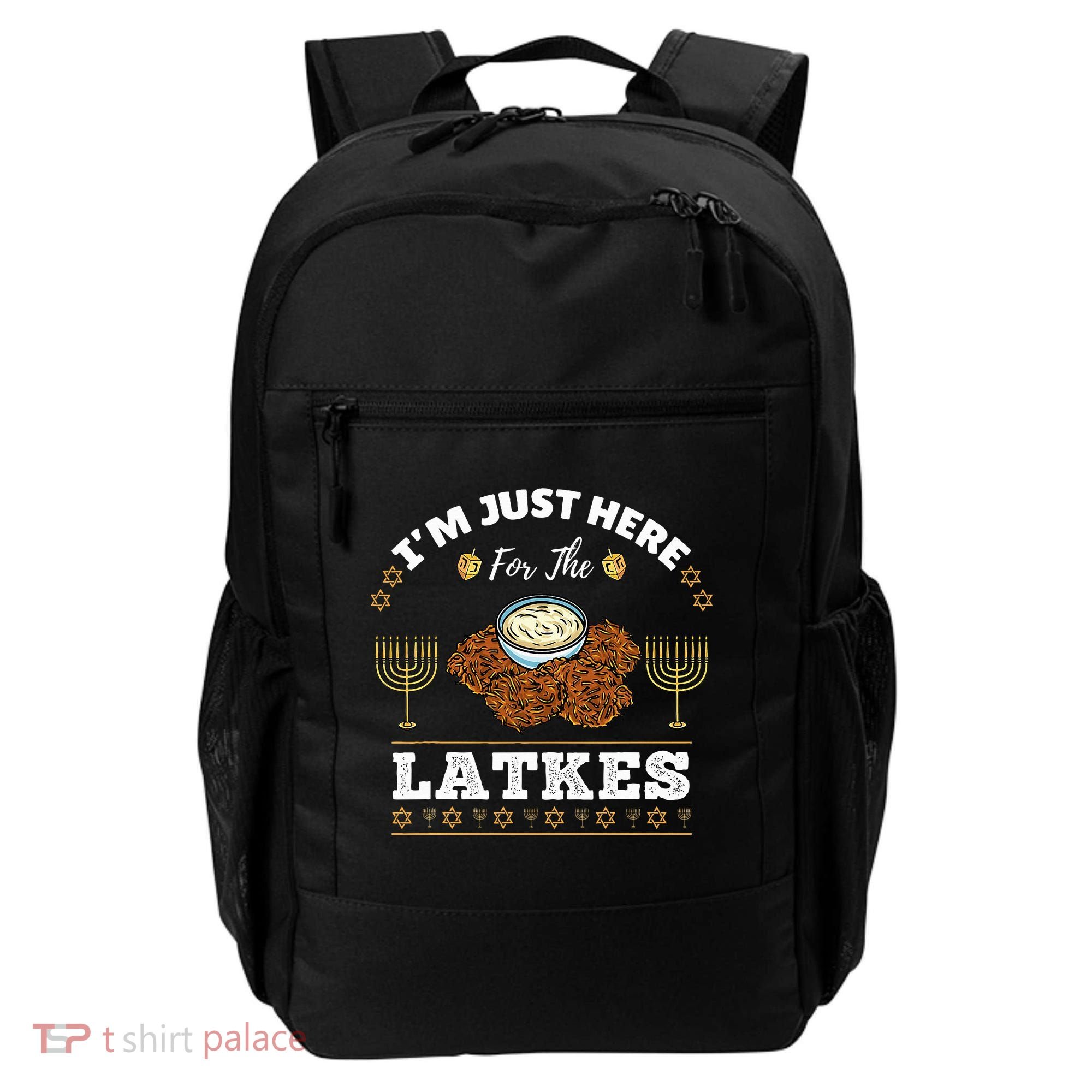 Im Just Here For The Latkes Chanukah Hanukkah  Backpack