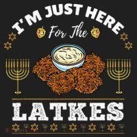 Im Just Here For The Latkes Chanukah Hanukkah  Beanie thumb 2