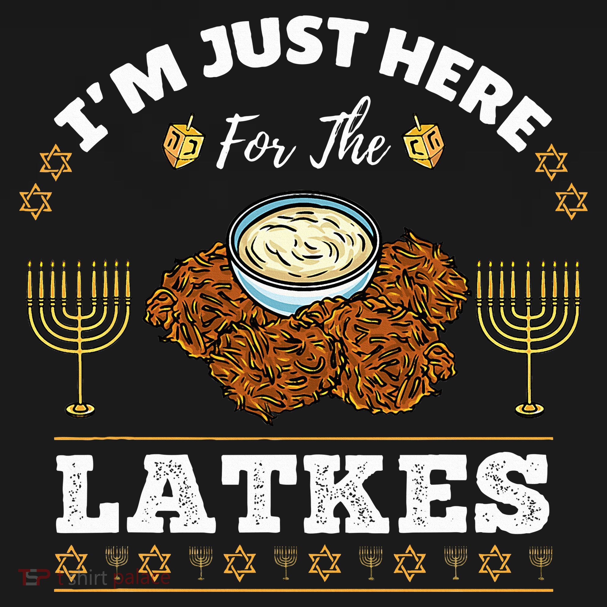 Im Just Here For The Latkes Chanukah Hanukkah  Tall Long Sleeve Shirt