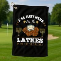 Im Just Here For The Latkes Chanukah Hanukkah  Golf Towel thumb 1