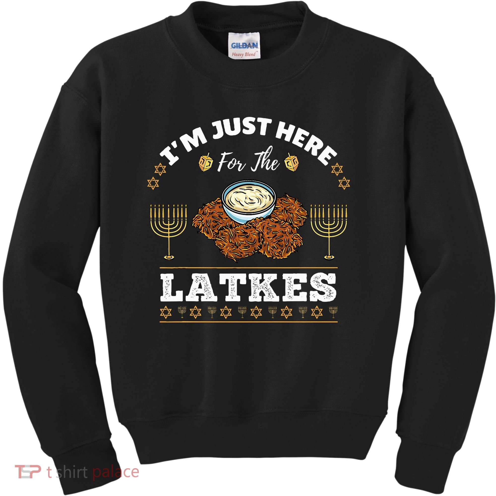Im Just Here For The Latkes Chanukah Hanukkah  Kids Sweatshirt