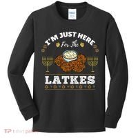 Im Just Here For The Latkes Chanukah Hanukkah  Kids Long Sleeve Shirt thumb 0
