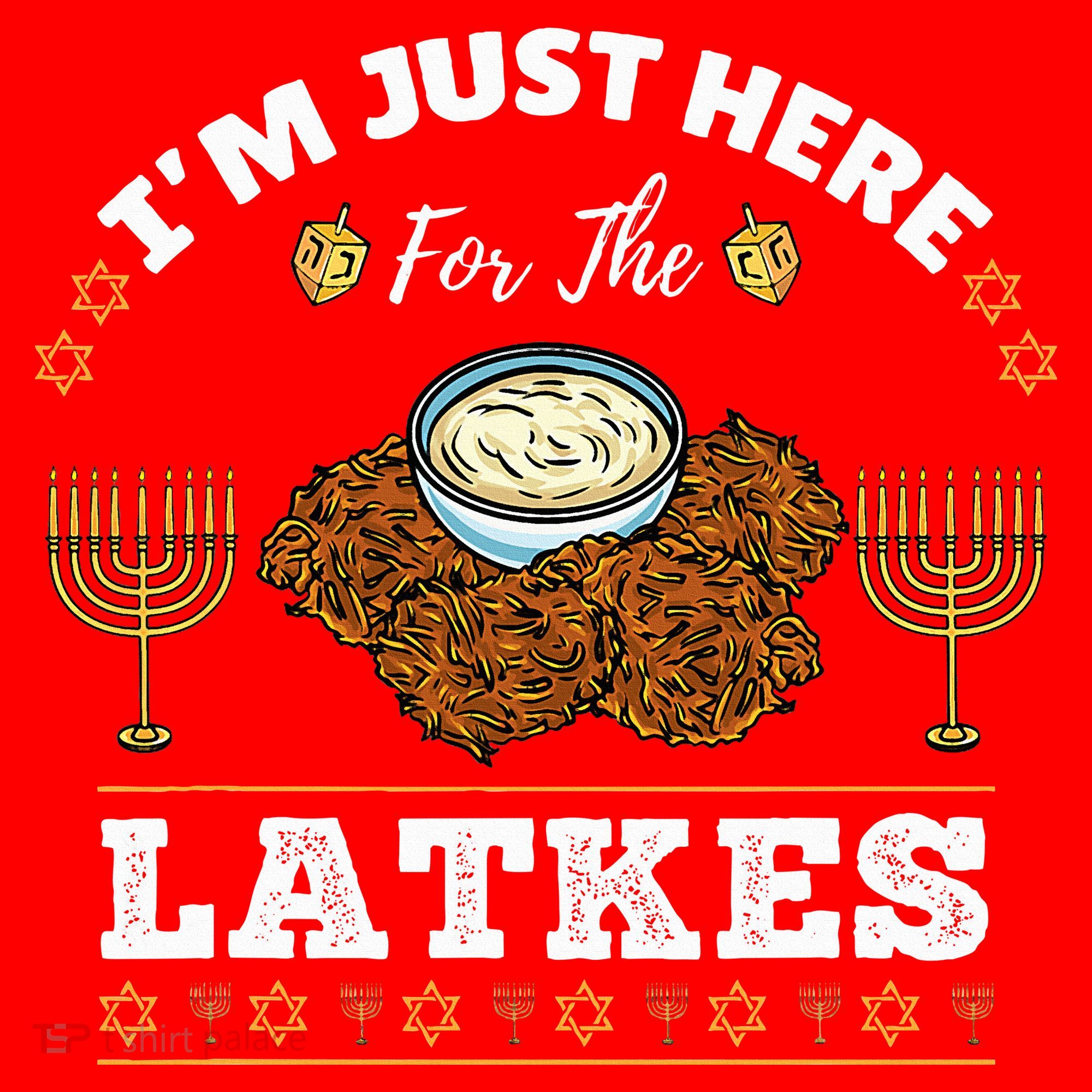 Im Just Here For The Latkes Chanukah Hanukkah  Santa Hat