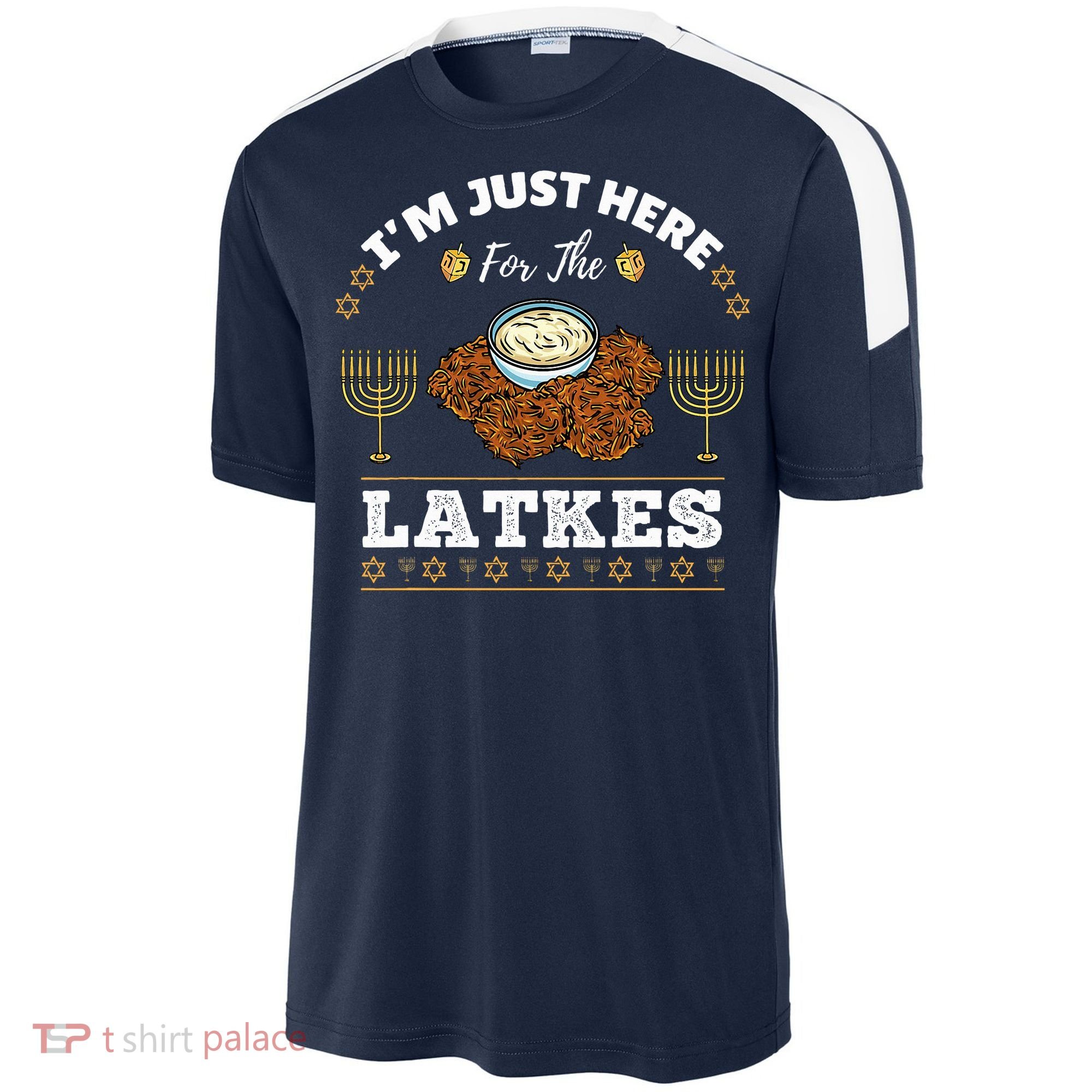 Im Just Here For The Latkes Chanukah Hanukkah  Sport-Tek Competitor United Soccer Jersey