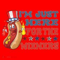 Im Just Here For The Wieners Sausage Santa Hat thumb 1