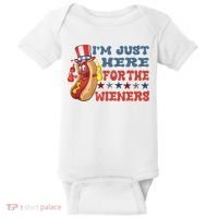 Im Just Here For The Wieners Sausage Baby Bodysuit thumb 0