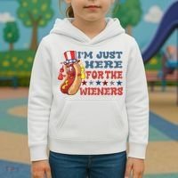 Im Just Here For The Wieners Sausage Kids Hoodie thumb 3