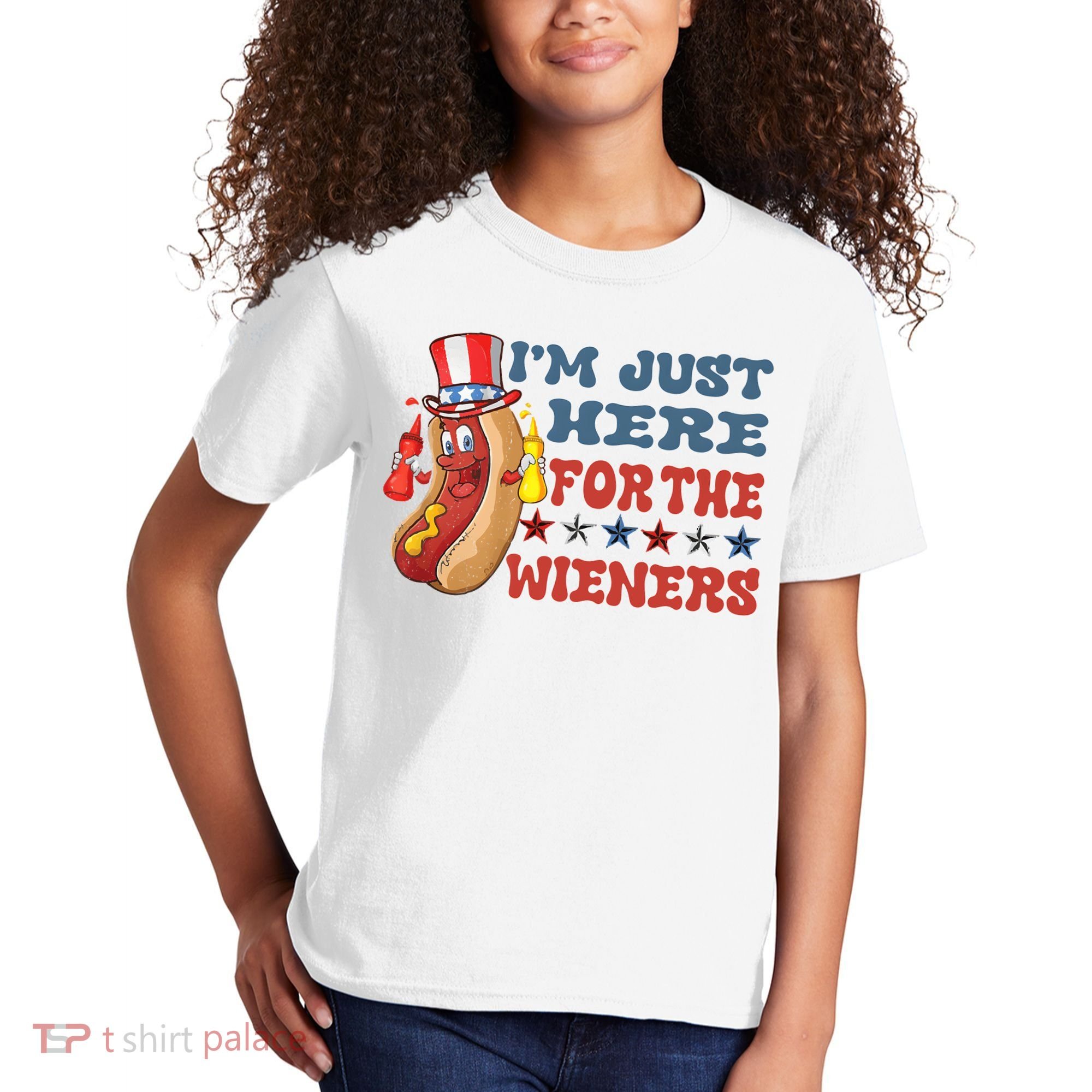 Im Just Here For The Wieners Sausage Kids T-Shirt