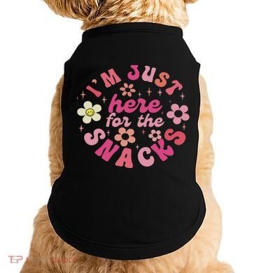 I'm Just Here For The Snacks Funny Saying Doggie Tank