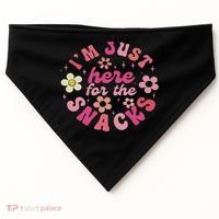 I'm Just Here For The Snacks Funny Saying USA-Made Doggie Bandana thumb 0