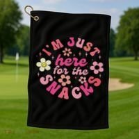 I'm Just Here For The Snacks Funny Saying Golf Towel thumb 1