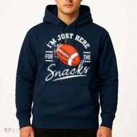 I'm Just Here For The Snacks Funny Football Hoodie thumb 2