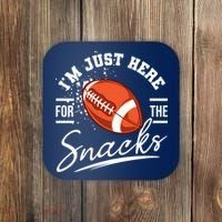 I'm Just Here For The Snacks Funny Football Coaster thumb 0
