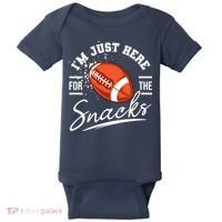 I'm Just Here For The Snacks Funny Football Baby Bodysuit thumb 0