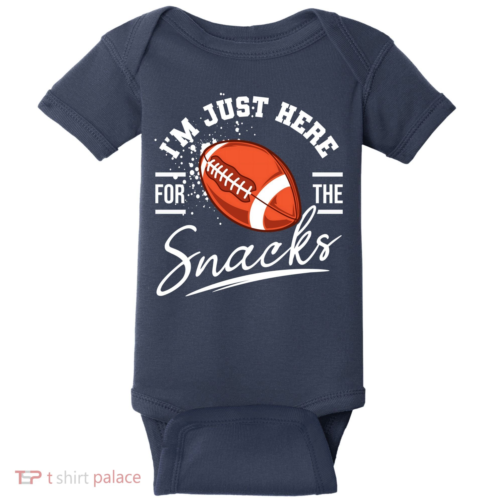 I'm Just Here For The Snacks Funny Football Baby Bodysuit