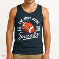I'm Just Here For The Snacks Funny Football Tank Top thumb 3