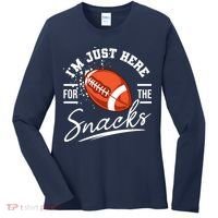 I'm Just Here For The Snacks Funny Football Women's Long Sleeve Shirt thumb 0