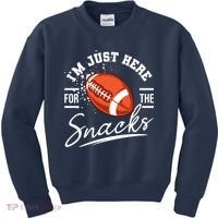 I'm Just Here For The Snacks Funny Football Kids Sweatshirt thumb 0