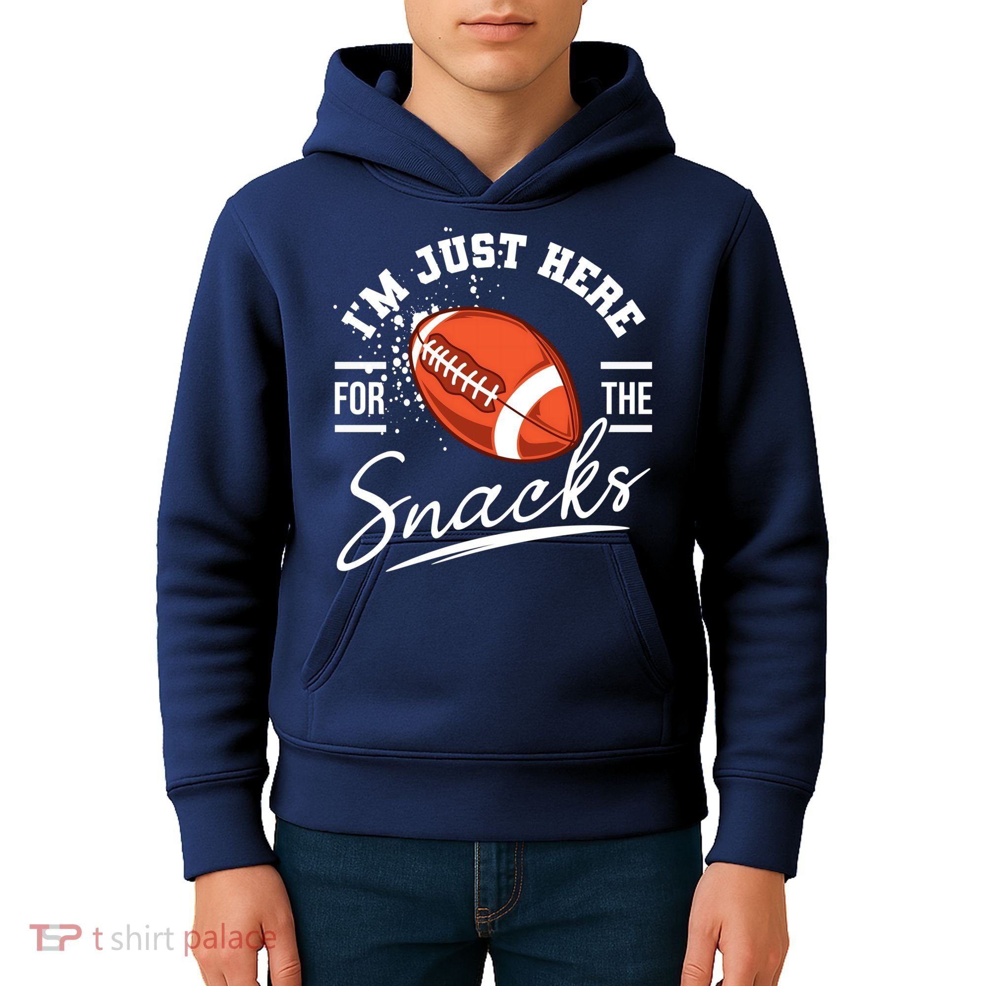I'm Just Here For The Snacks Funny Football Kids Hoodie
