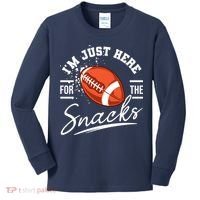 I'm Just Here For The Snacks Funny Football Kids Long Sleeve Shirt thumb 0
