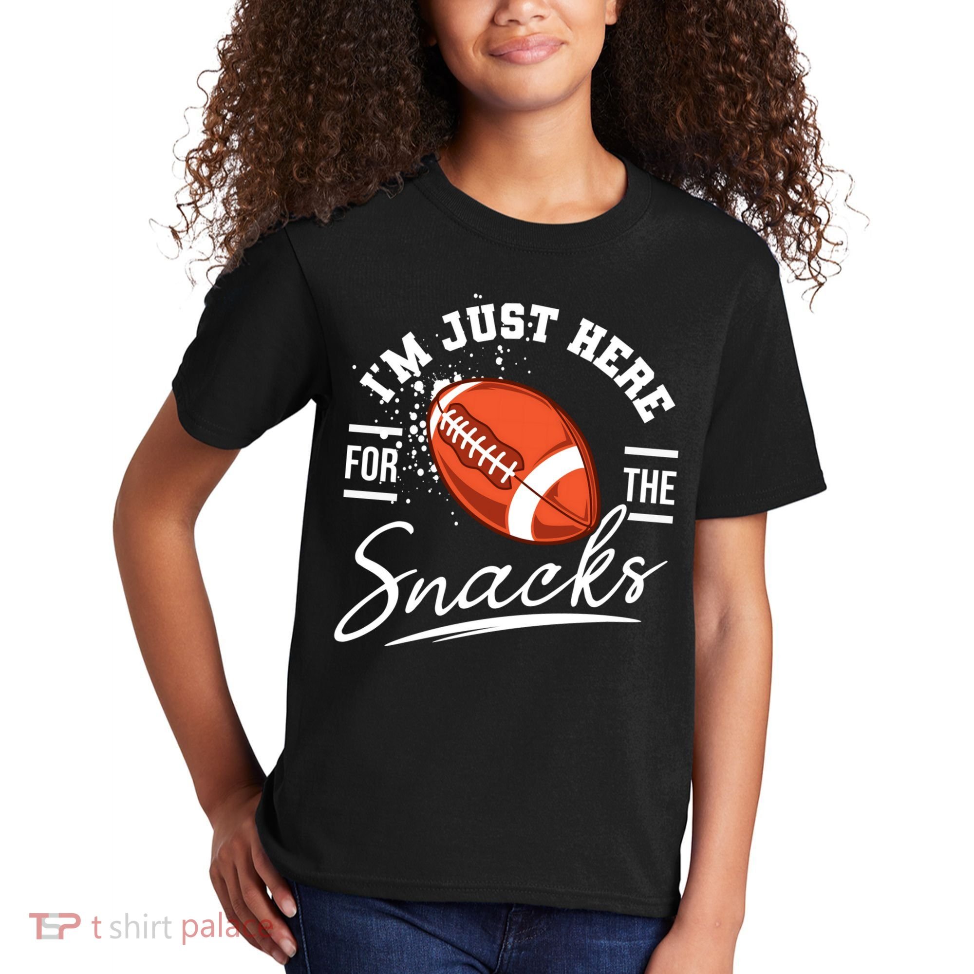 I'm Just Here For The Snacks Funny Football Kids T-Shirt
