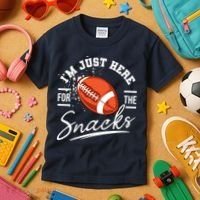 I'm Just Here For The Snacks Funny Football Kids T-Shirt thumb 3