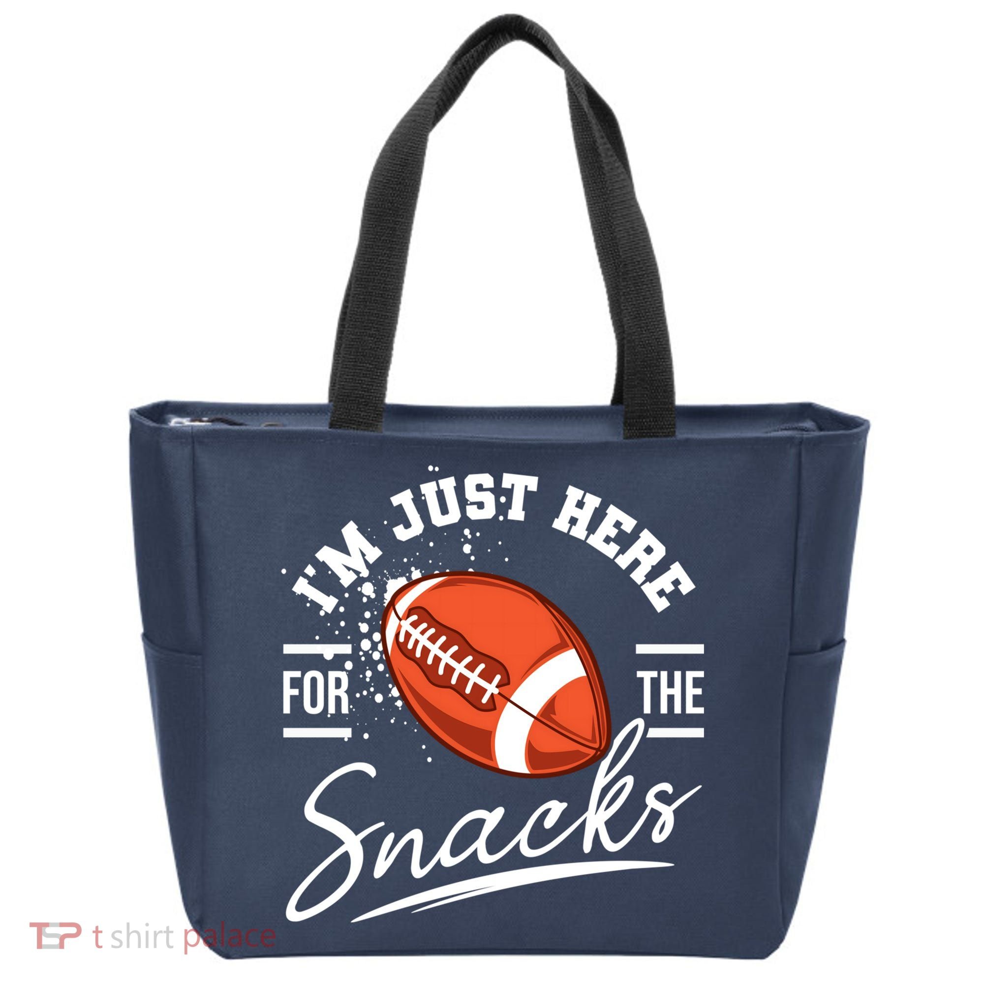 I'm Just Here For The Snacks Funny Football Tote Bag