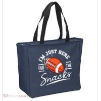 I'm Just Here For The Snacks Funny Football Tote Bag thumb 2